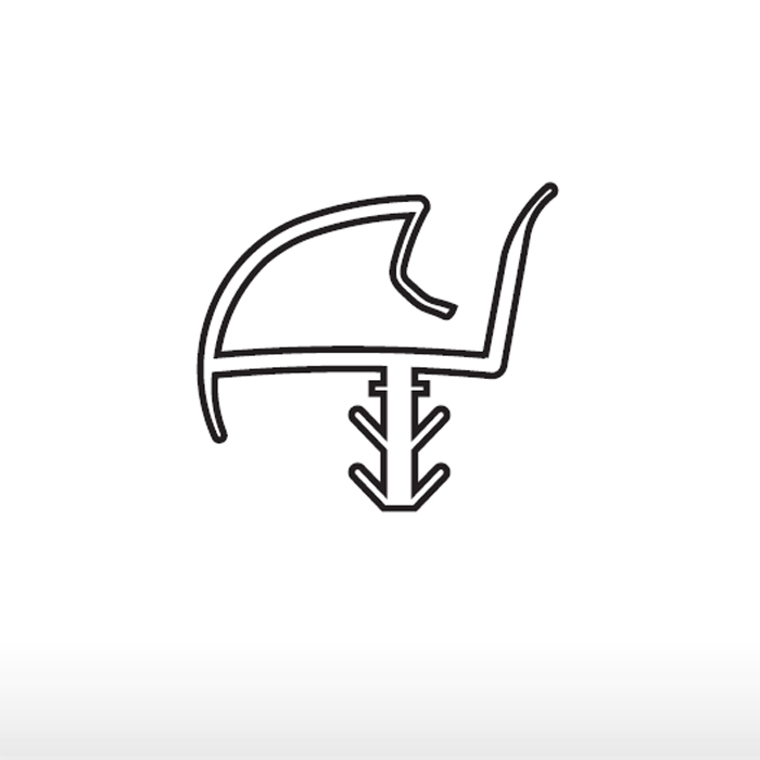 737 F - Borracha para aro de porta batente (alumínio)